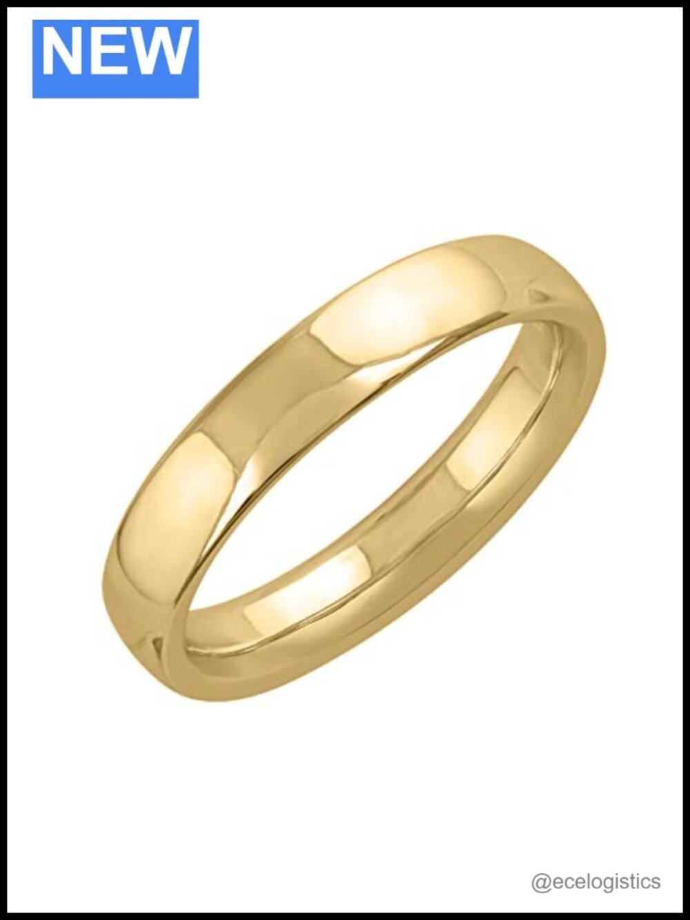 14K Gold 4mm Plain Wedding Band